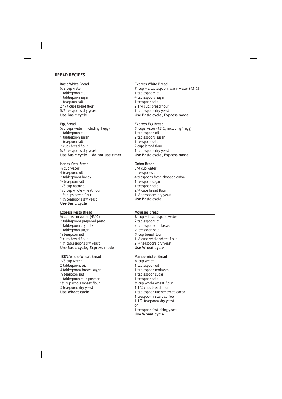 Bread recipes | Kompernass kh 2230 User Manual | Page 15 / 19