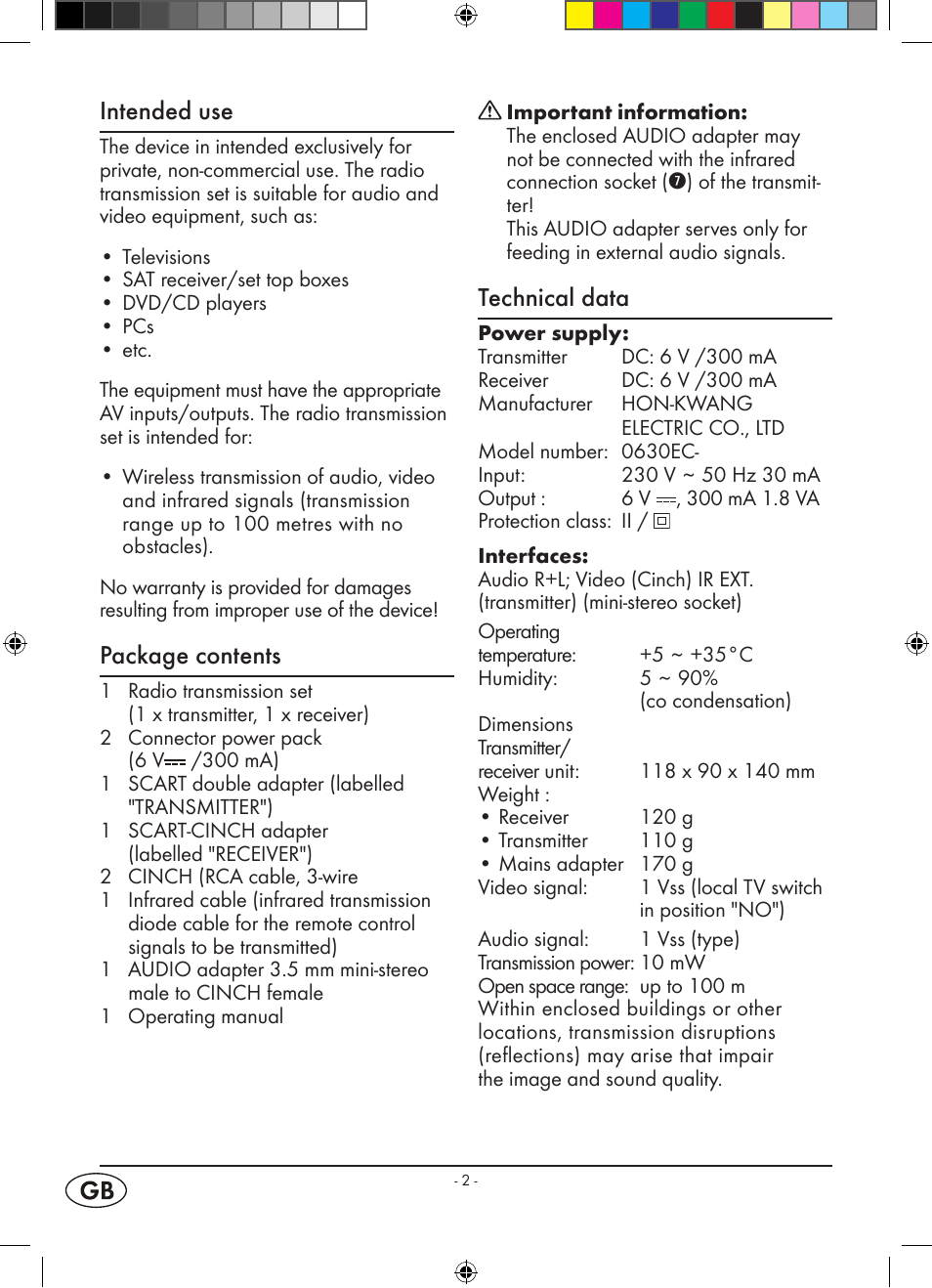 Intended use, Package contents, Technical data | Kompernass WELLTECH WT 40458 User Manual | Page 4 / 26