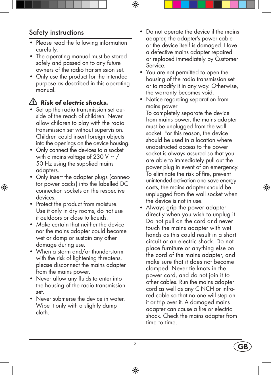 Safety instructions | Kompernass WELLTECH WT 40458 User Manual | Page 5 / 26