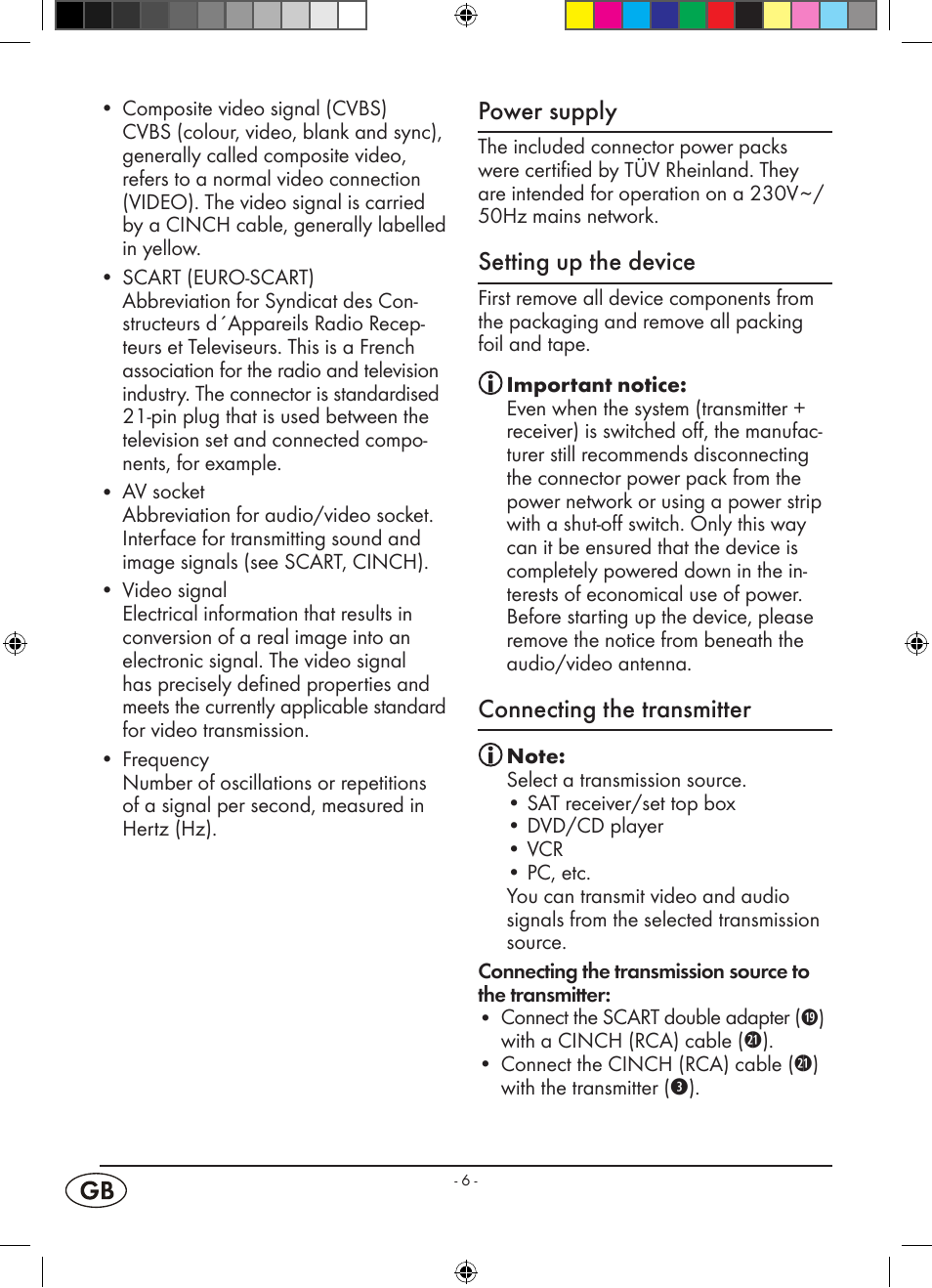 Power supply, Setting up the device, Connecting the transmitter | Kompernass WELLTECH WT 40458 User Manual | Page 8 / 26