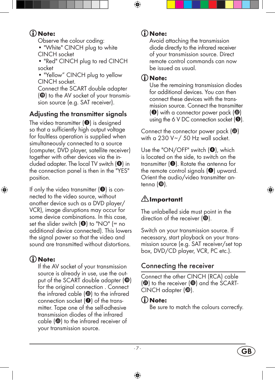 Connecting the receiver | Kompernass WELLTECH WT 40458 User Manual | Page 9 / 26