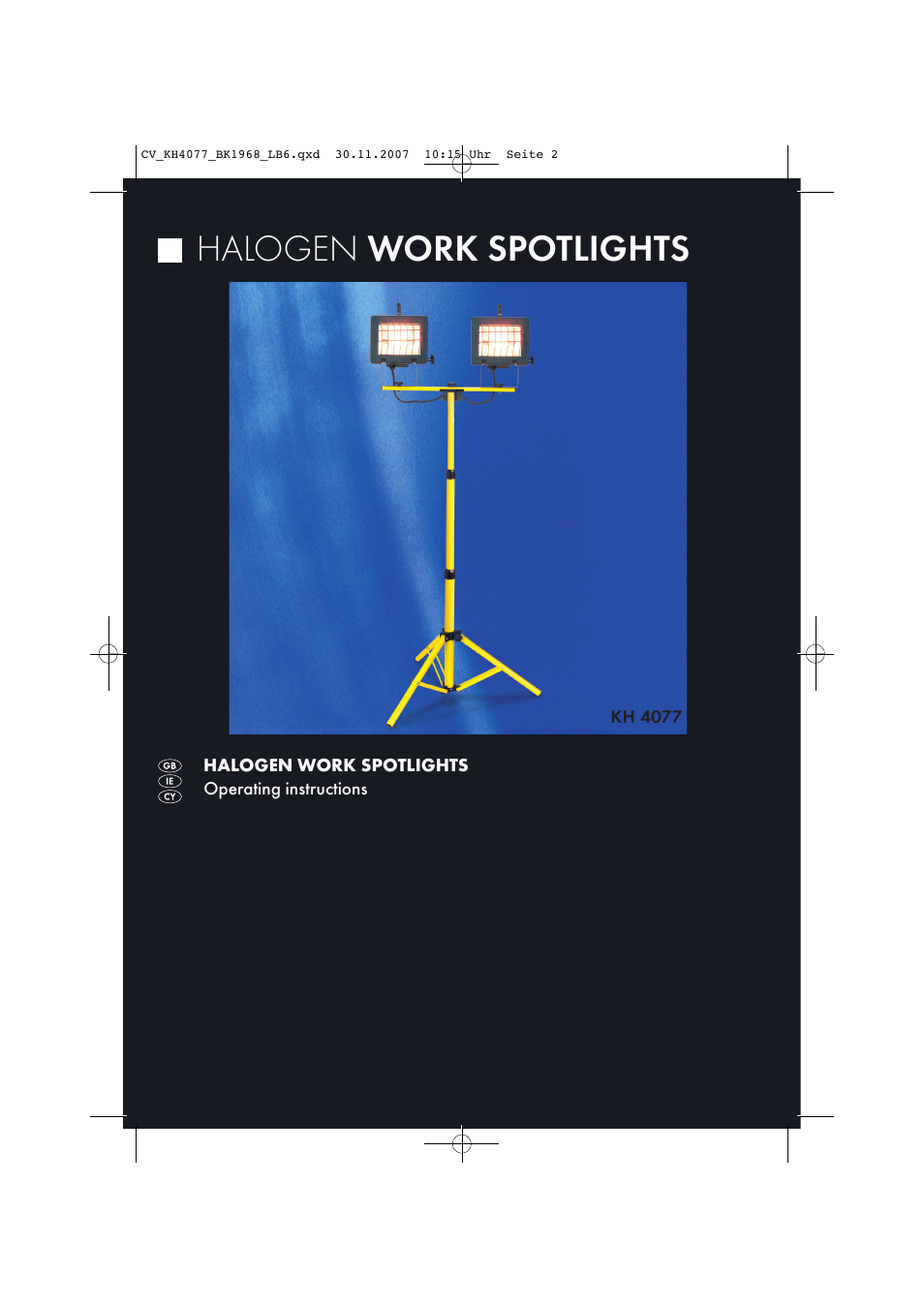 Halogen work spotlights | Kompernass KH4077-11/07-V1 User Manual | Page 2 / 11