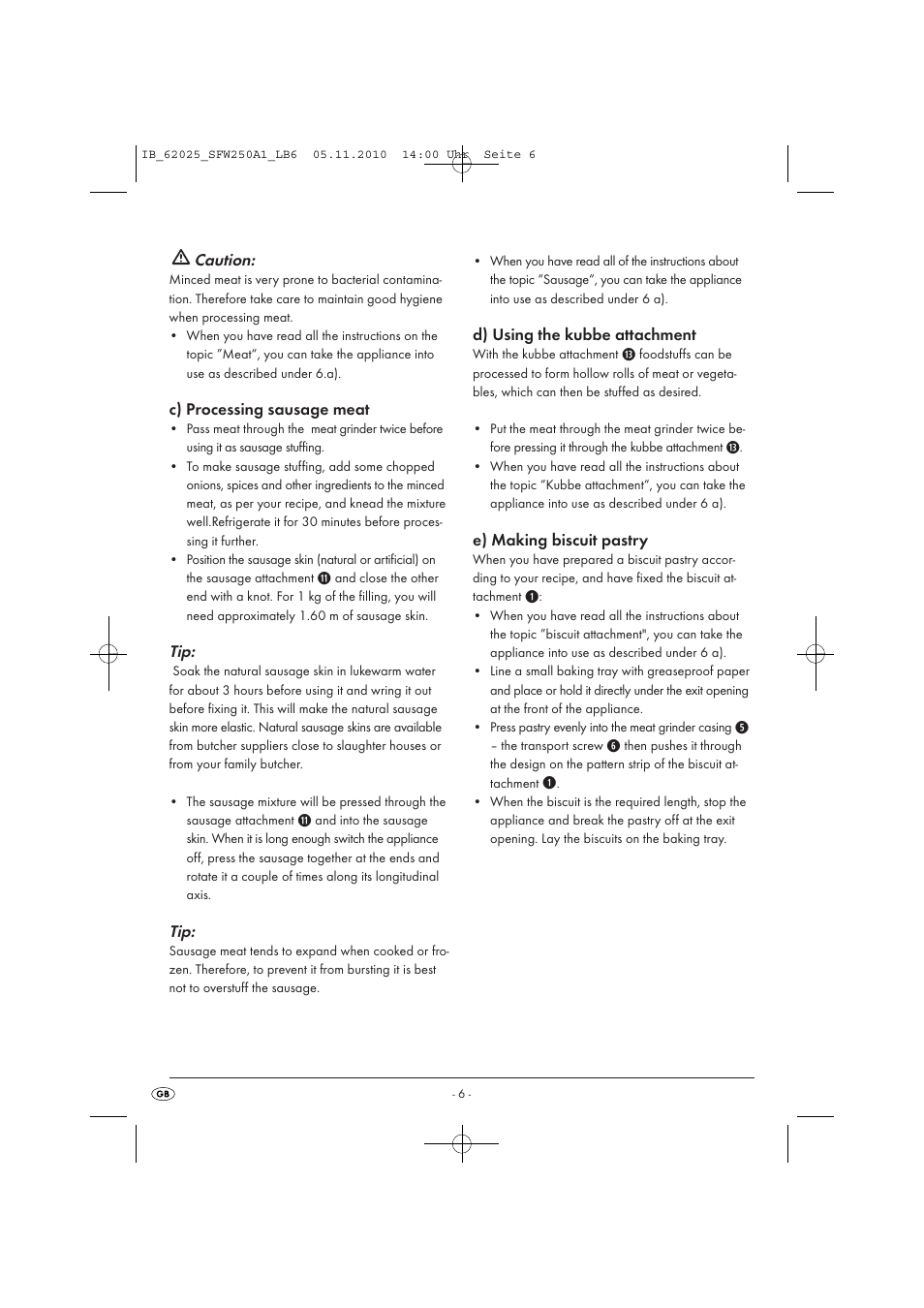 Kompernass SFW 250 A1 User Manual | Page 8 / 12