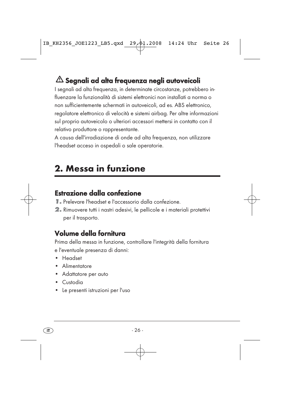 Messa in funzione | Kompernass KH 2356 User Manual | Page 28 / 68