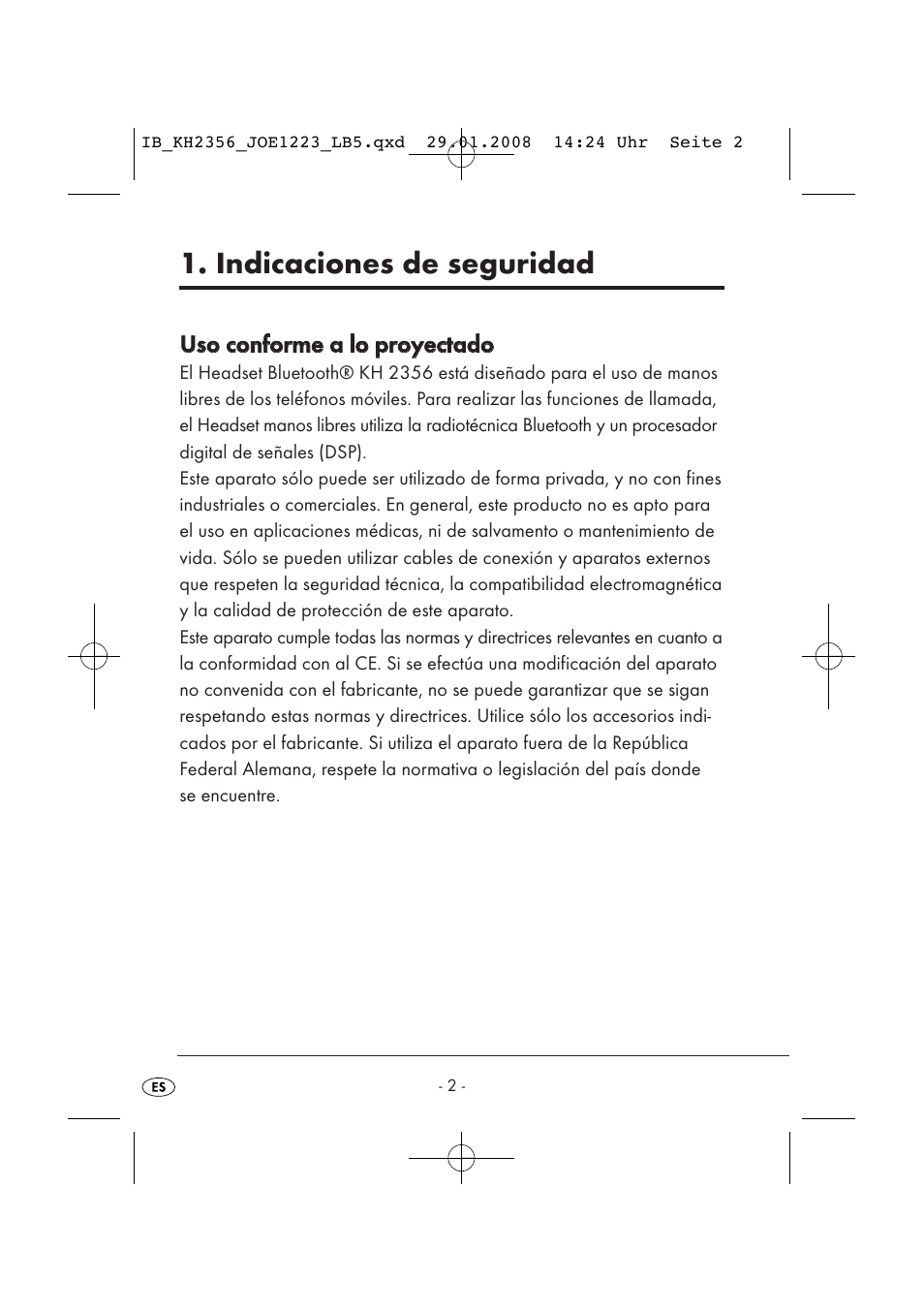 Indicaciones de seguridad | Kompernass KH 2356 User Manual | Page 4 / 68