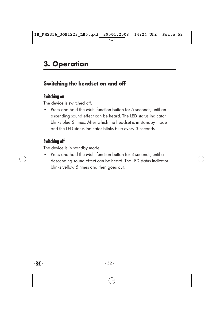 Operation | Kompernass KH 2356 User Manual | Page 54 / 68
