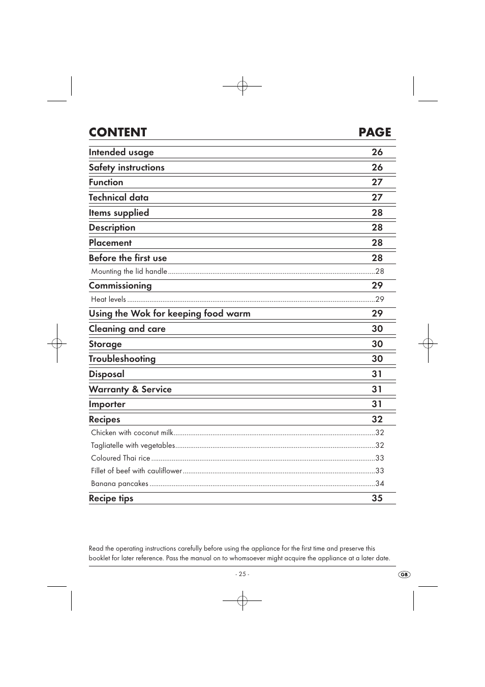 Content page | Kompernass KH1099-04/08-V2 User Manual | Page 27 / 50