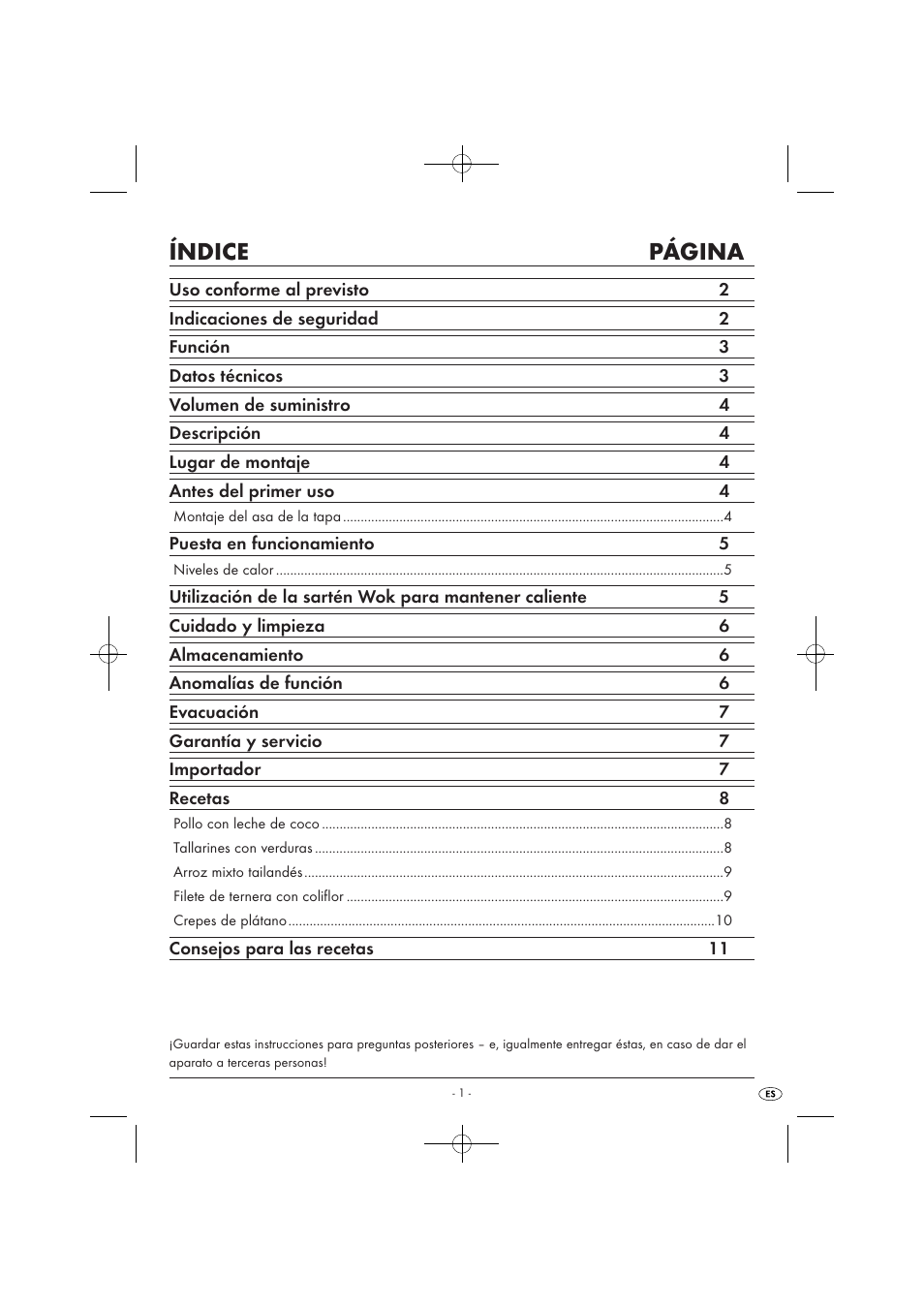 Índice página | Kompernass KH1099-04/08-V2 User Manual | Page 3 / 50