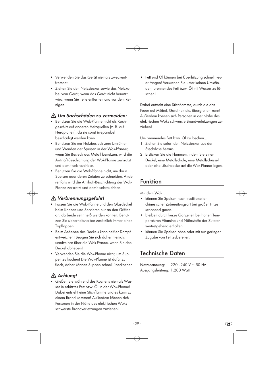 Funktion, Technische daten | Kompernass KH1099-04/08-V2 User Manual | Page 41 / 50