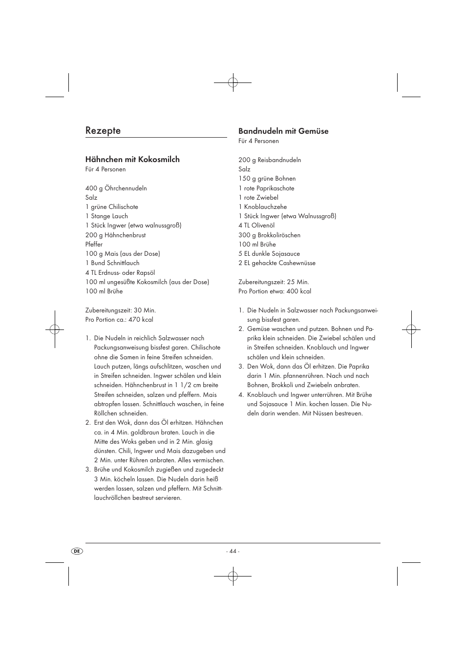 Rezepte | Kompernass KH1099-04/08-V2 User Manual | Page 46 / 50