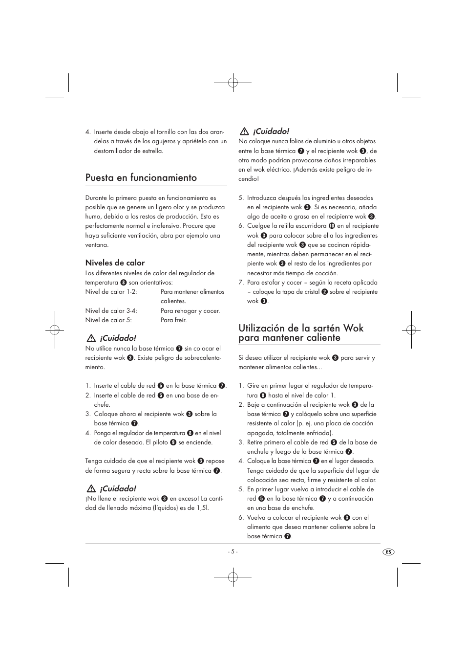 Puesta en funcionamiento | Kompernass KH1099-04/08-V2 User Manual | Page 7 / 50