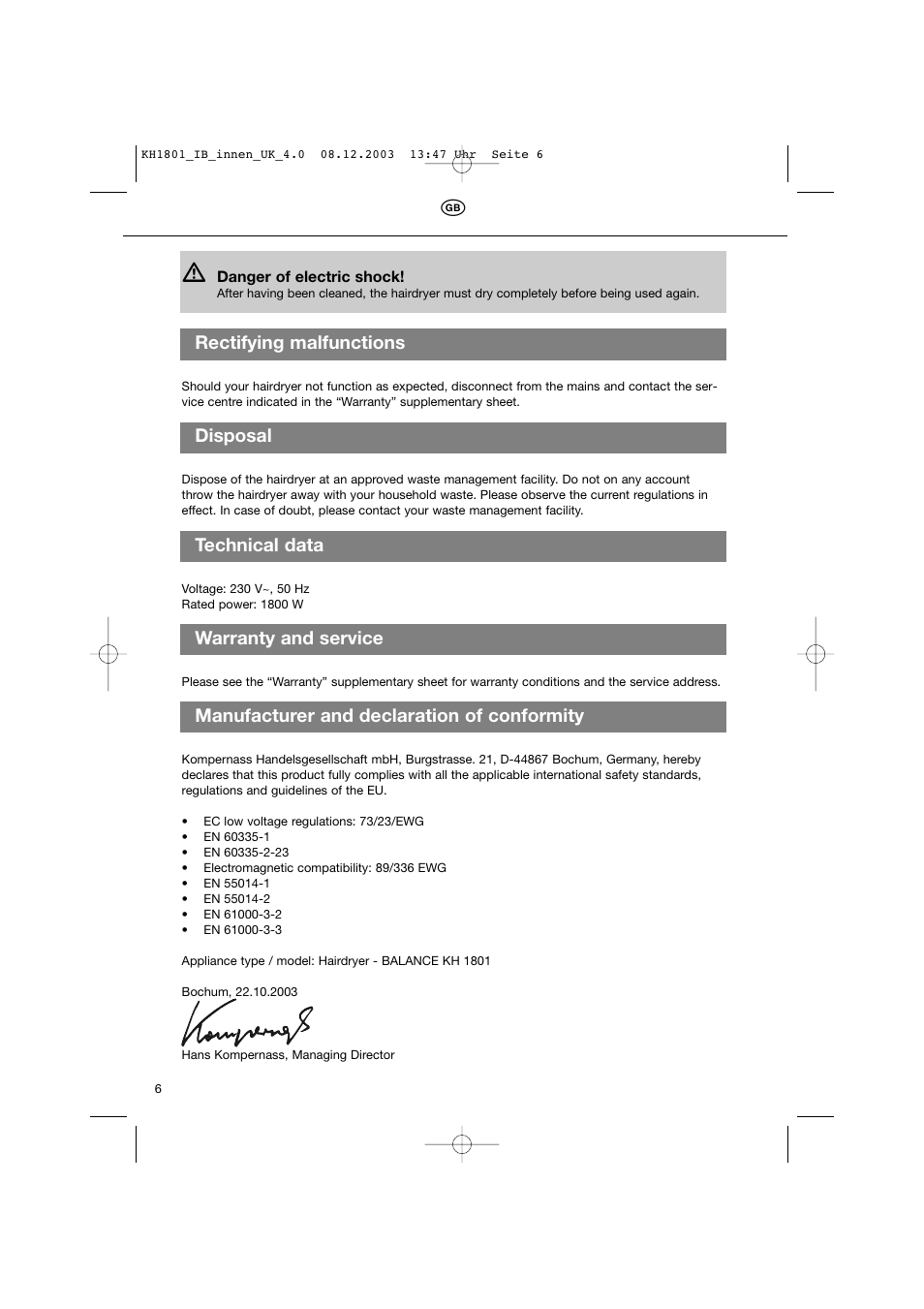 Kompernass KH 1801 User Manual | Page 6 / 7