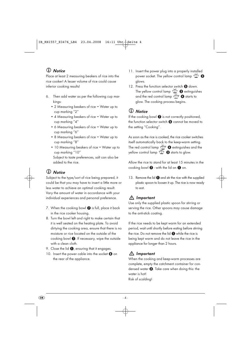 Notice | Kompernass KH 1557 User Manual | Page 6 / 65