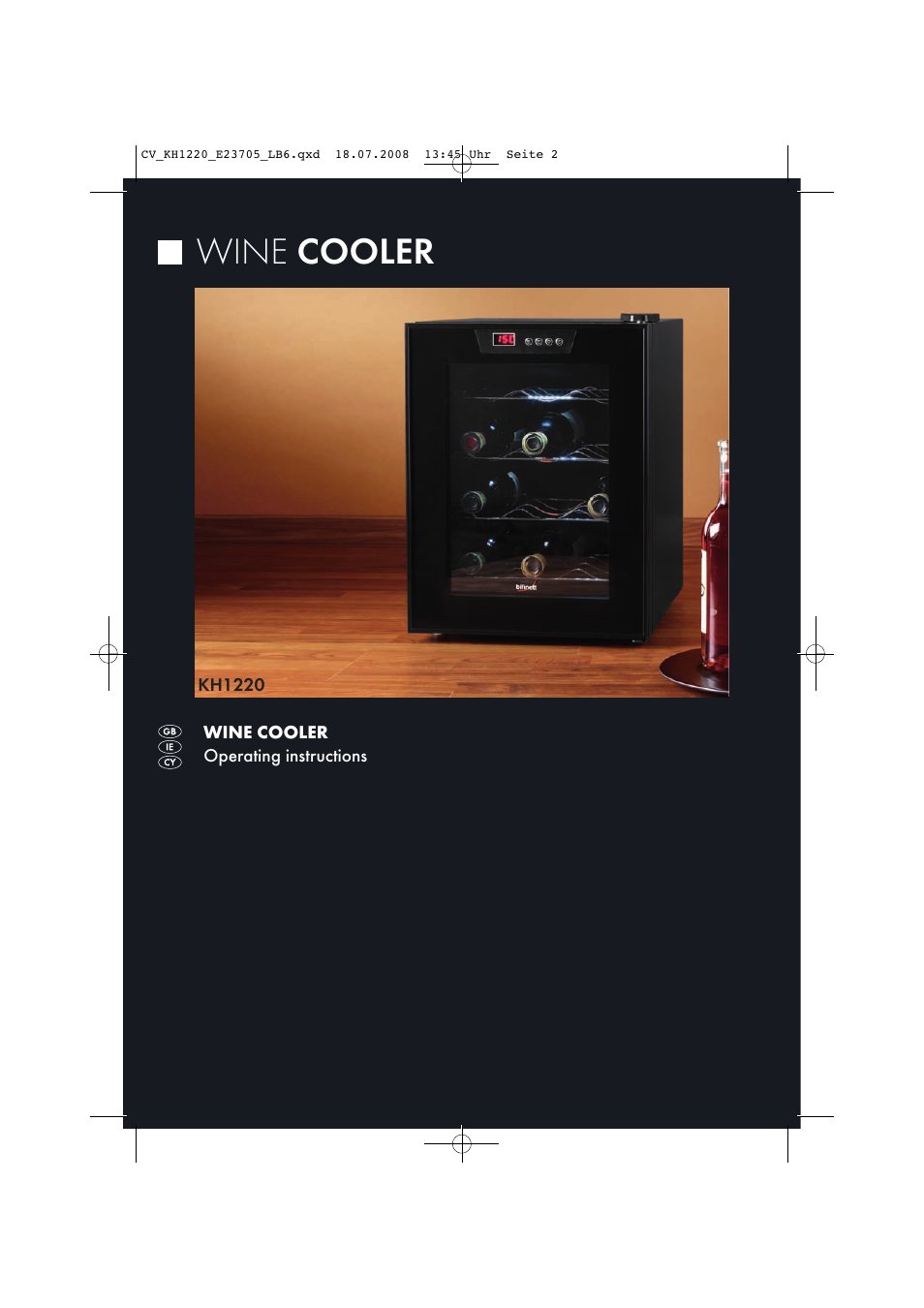 Wine cooler | Kompernass KH1220 User Manual | Page 2 / 13