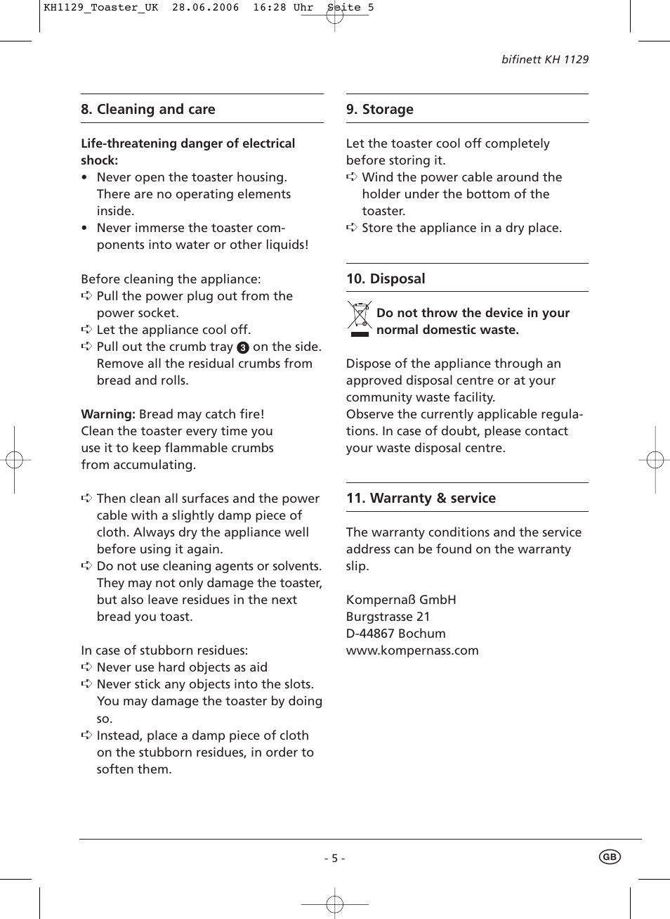 Kompernass KH 1129 User Manual | Page 7 / 7