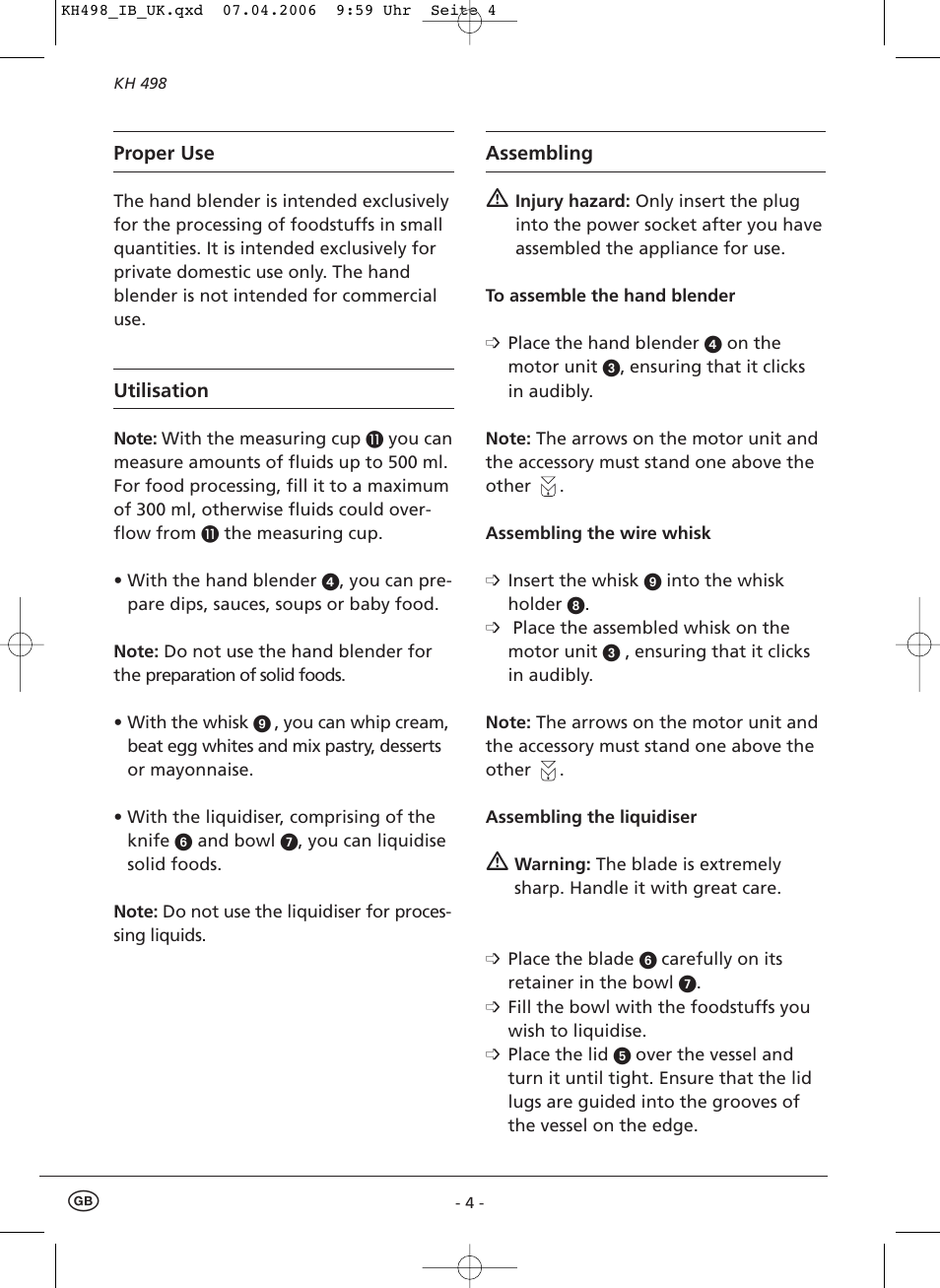 Kompernass KH 498 User Manual | Page 6 / 8