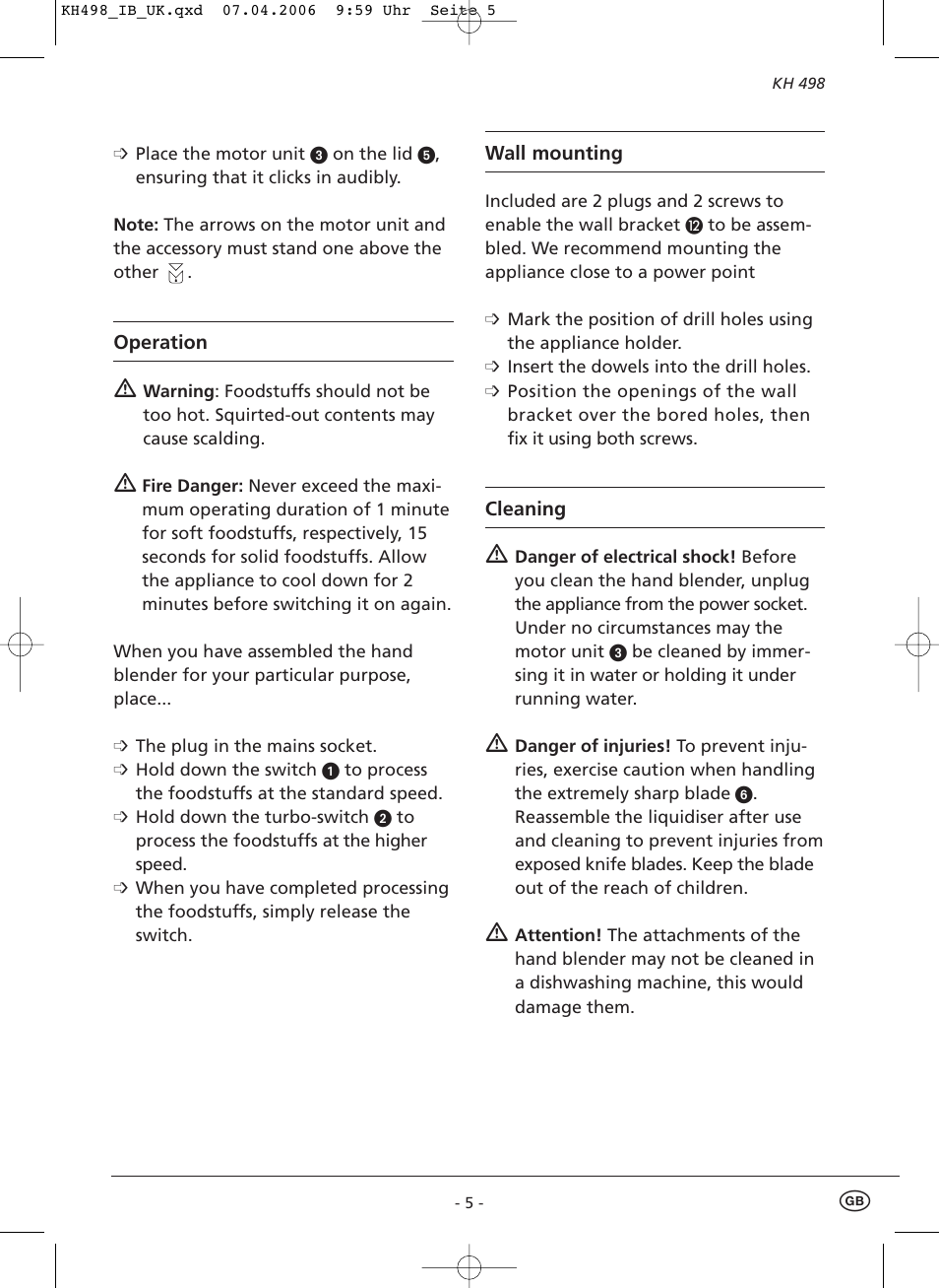 Kompernass KH 498 User Manual | Page 7 / 8