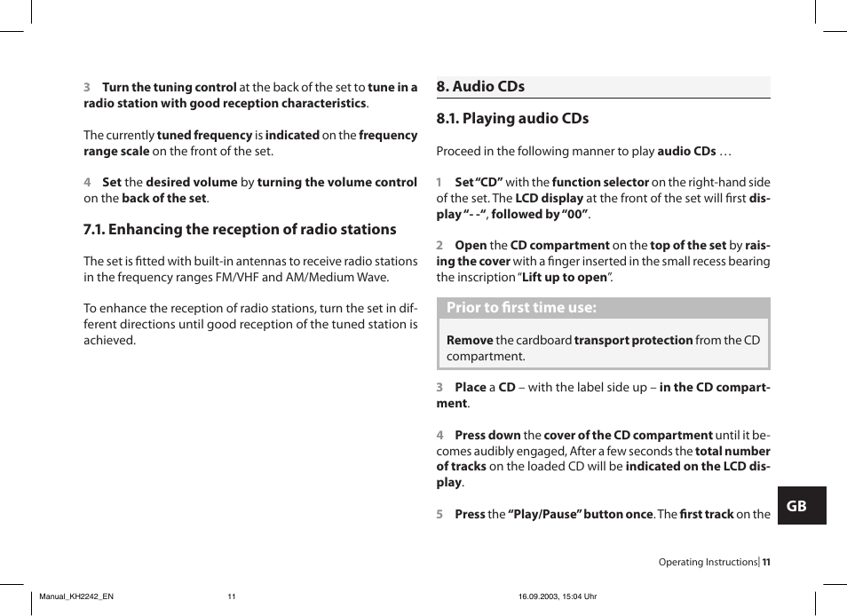 Kompernass eBench KH 2242 User Manual | Page 11 / 16