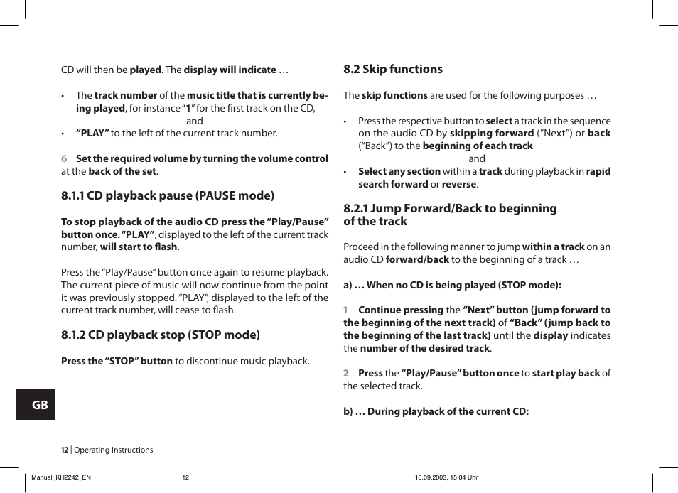 Kompernass eBench KH 2242 User Manual | Page 12 / 16