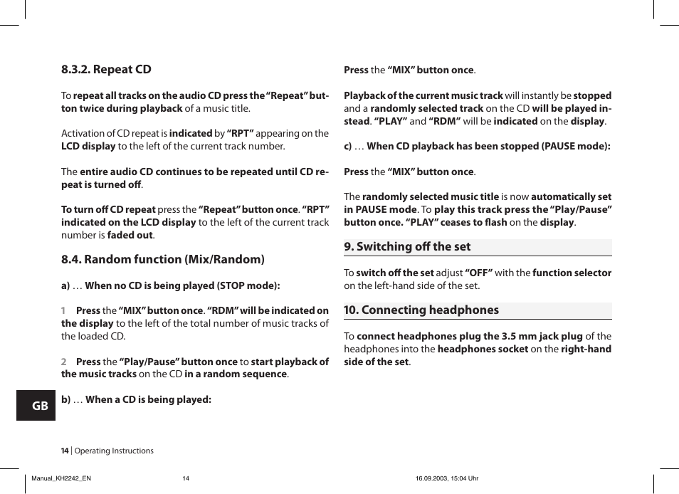 Kompernass eBench KH 2242 User Manual | Page 14 / 16