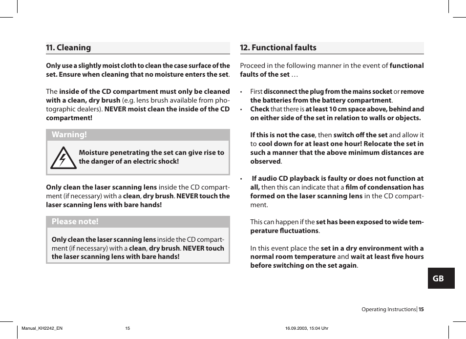 Kompernass eBench KH 2242 User Manual | Page 15 / 16