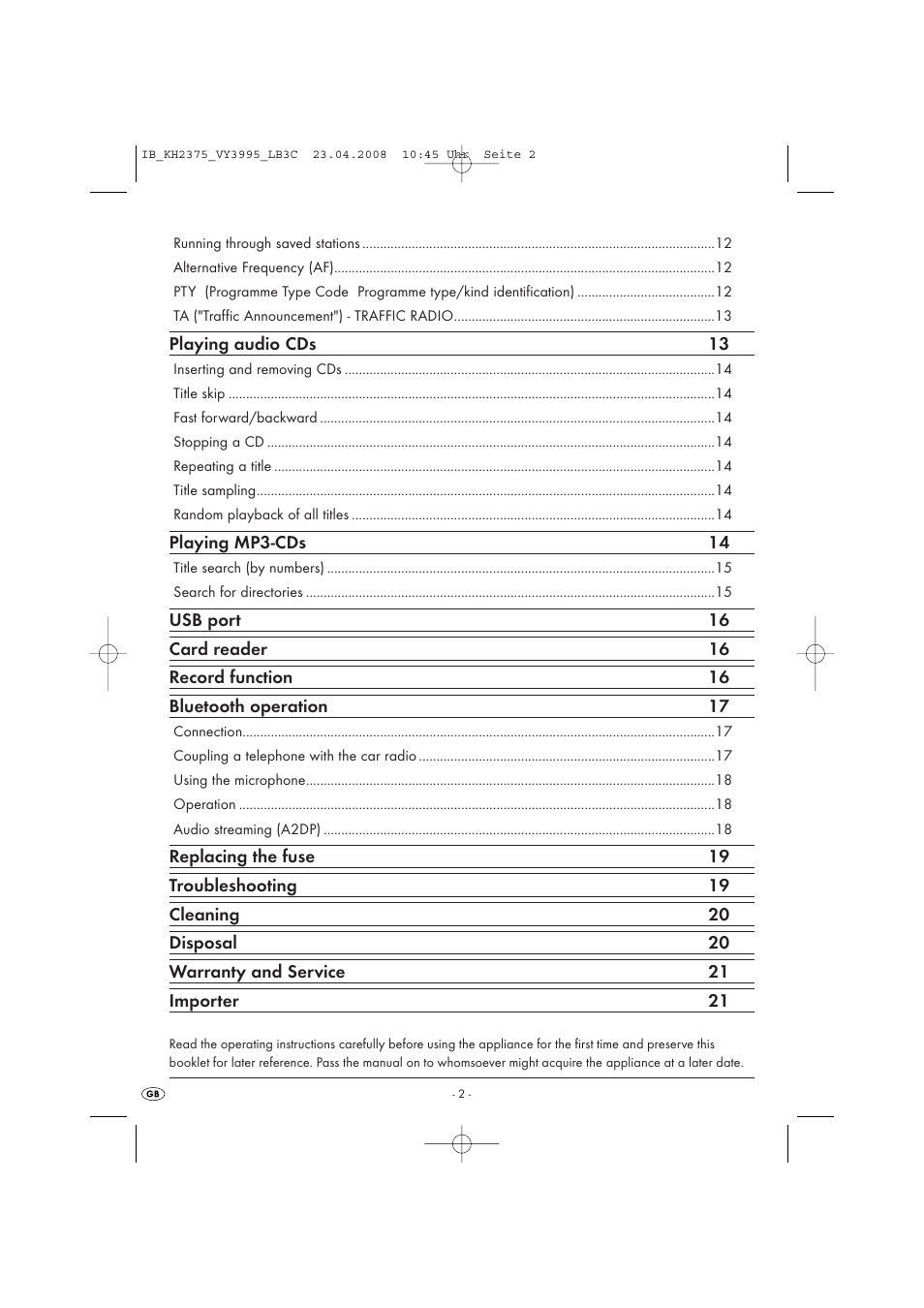 Kompernass KH 2375 User Manual | Page 4 / 50