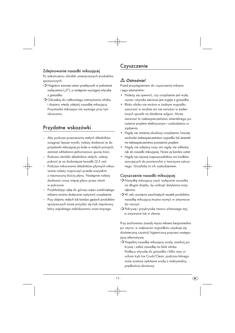 Przydatne wskazówki, Czyszczenie | Kompernass KH 527 User Manual | Page 19 / 69