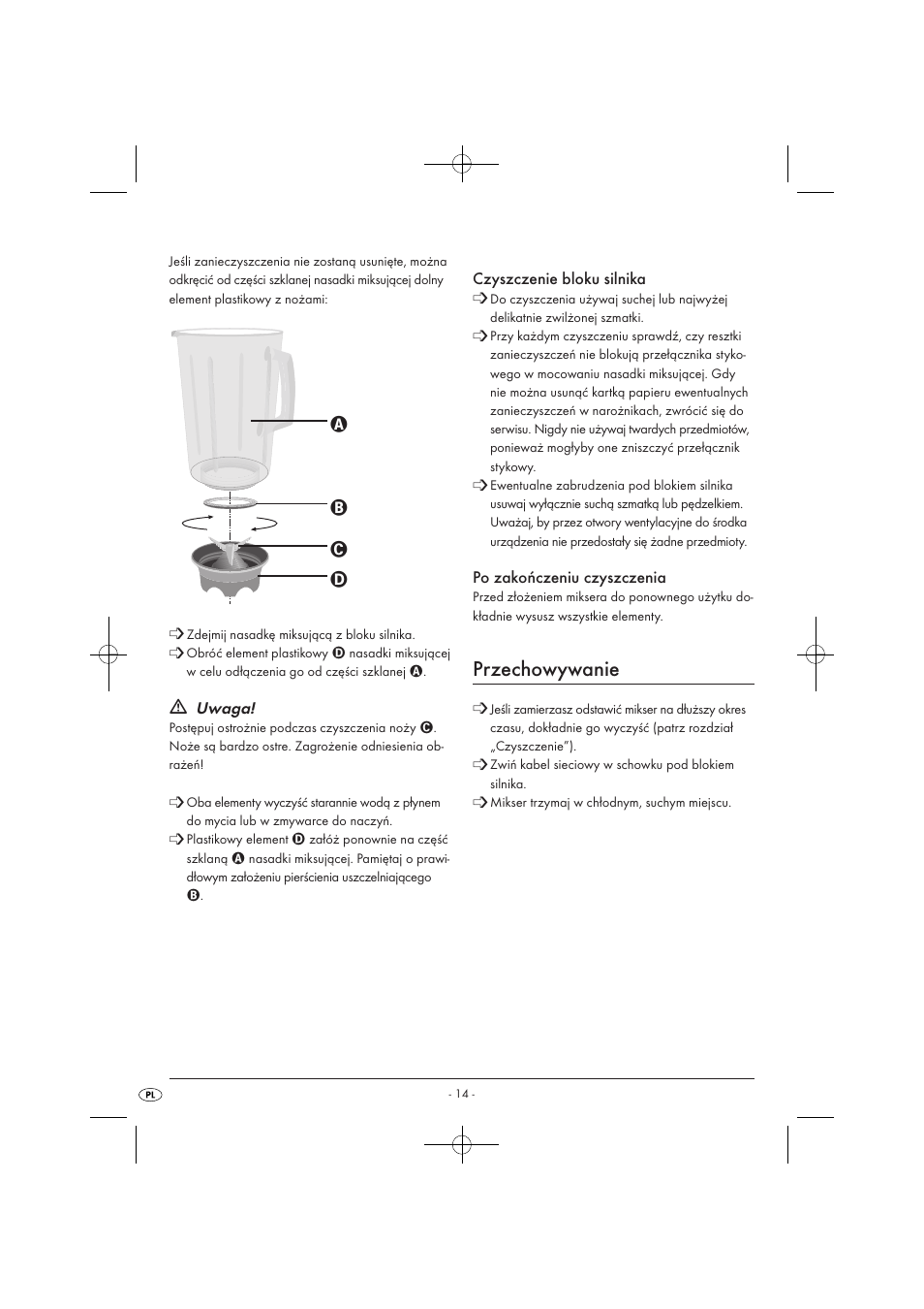 Przechowywanie | Kompernass KH 527 User Manual | Page 20 / 69