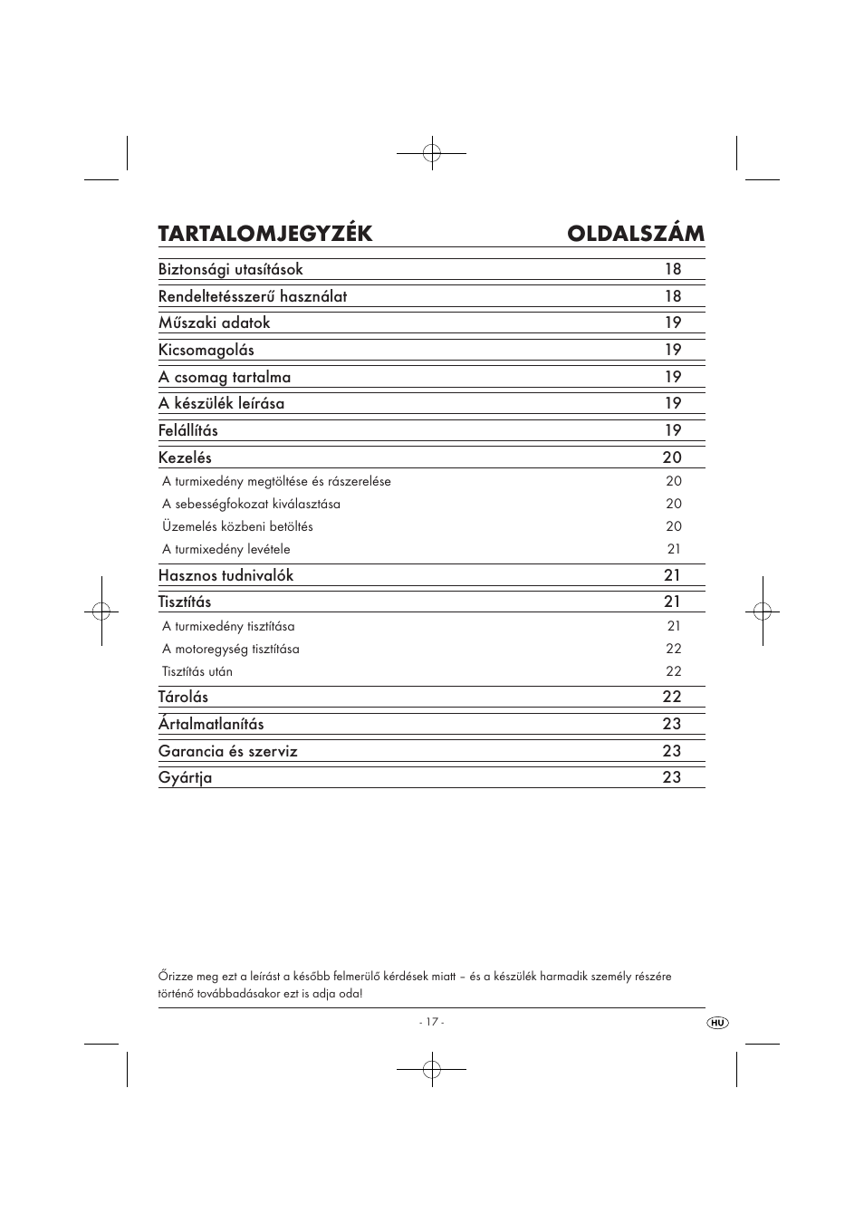 Tartalomjegyzék oldalszám | Kompernass KH 527 User Manual | Page 23 / 69