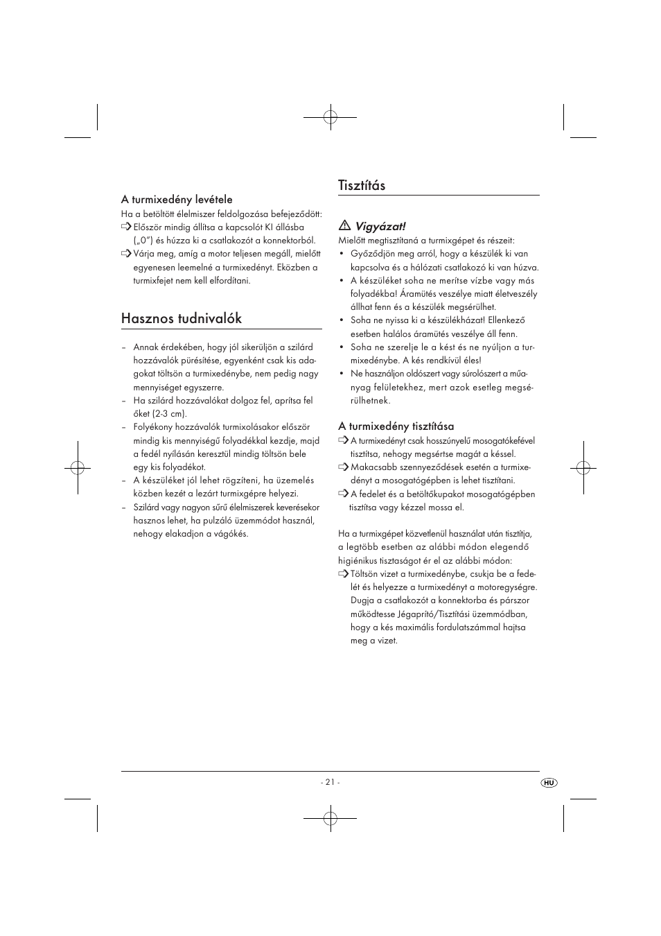 Hasznos tudnivalók, Tisztítás | Kompernass KH 527 User Manual | Page 27 / 69