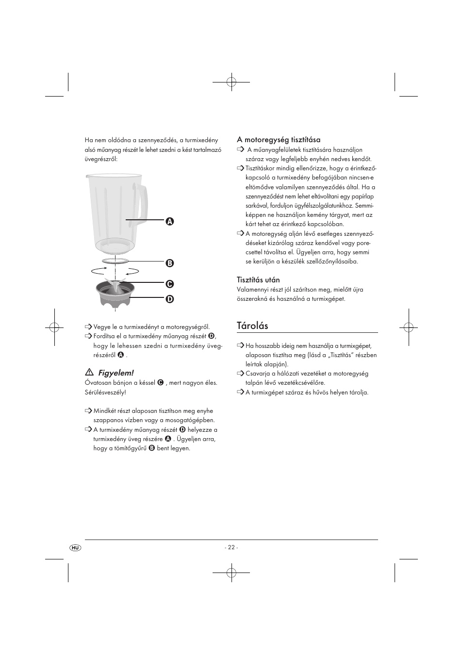 Tárolás | Kompernass KH 527 User Manual | Page 28 / 69