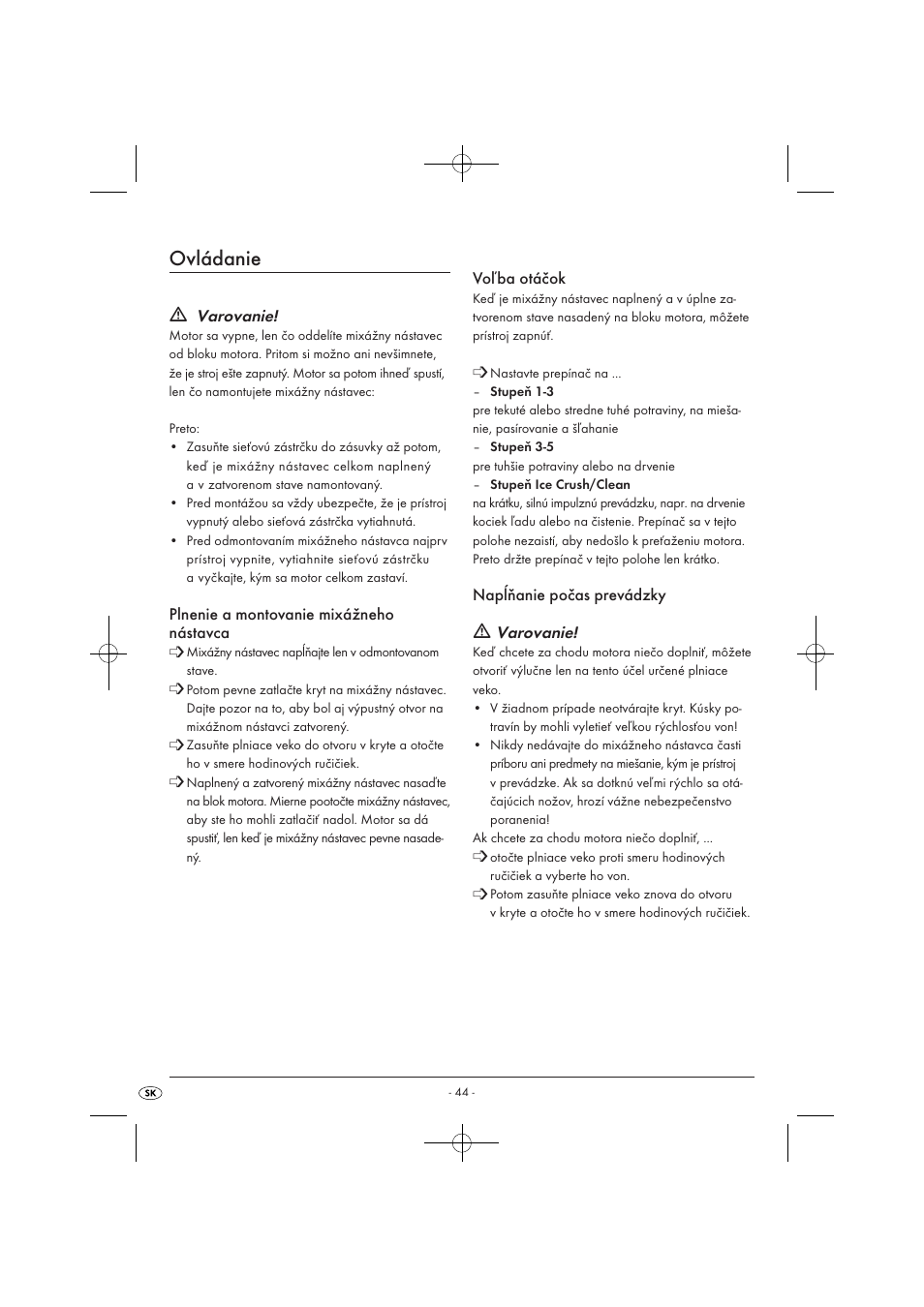 Ovládanie | Kompernass KH 527 User Manual | Page 50 / 69