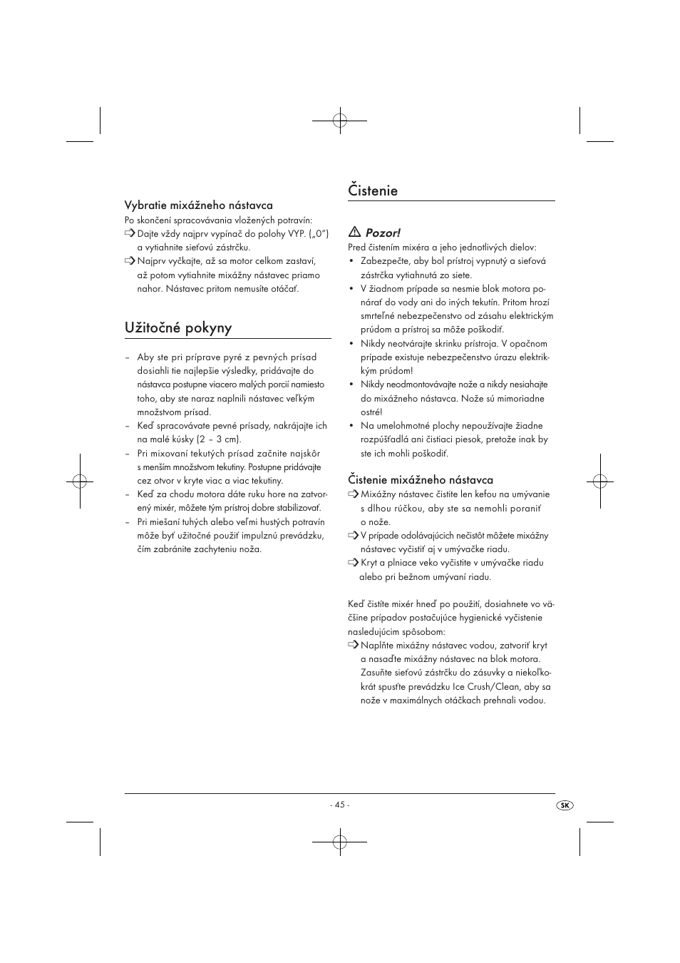 Užitočné pokyny, Čistenie | Kompernass KH 527 User Manual | Page 51 / 69