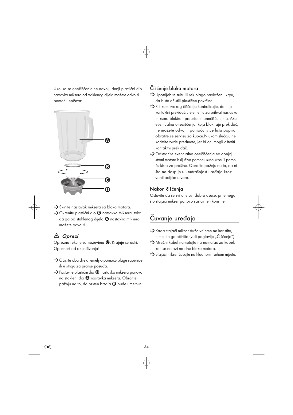 Čuvanje uređaja | Kompernass KH 527 User Manual | Page 60 / 69