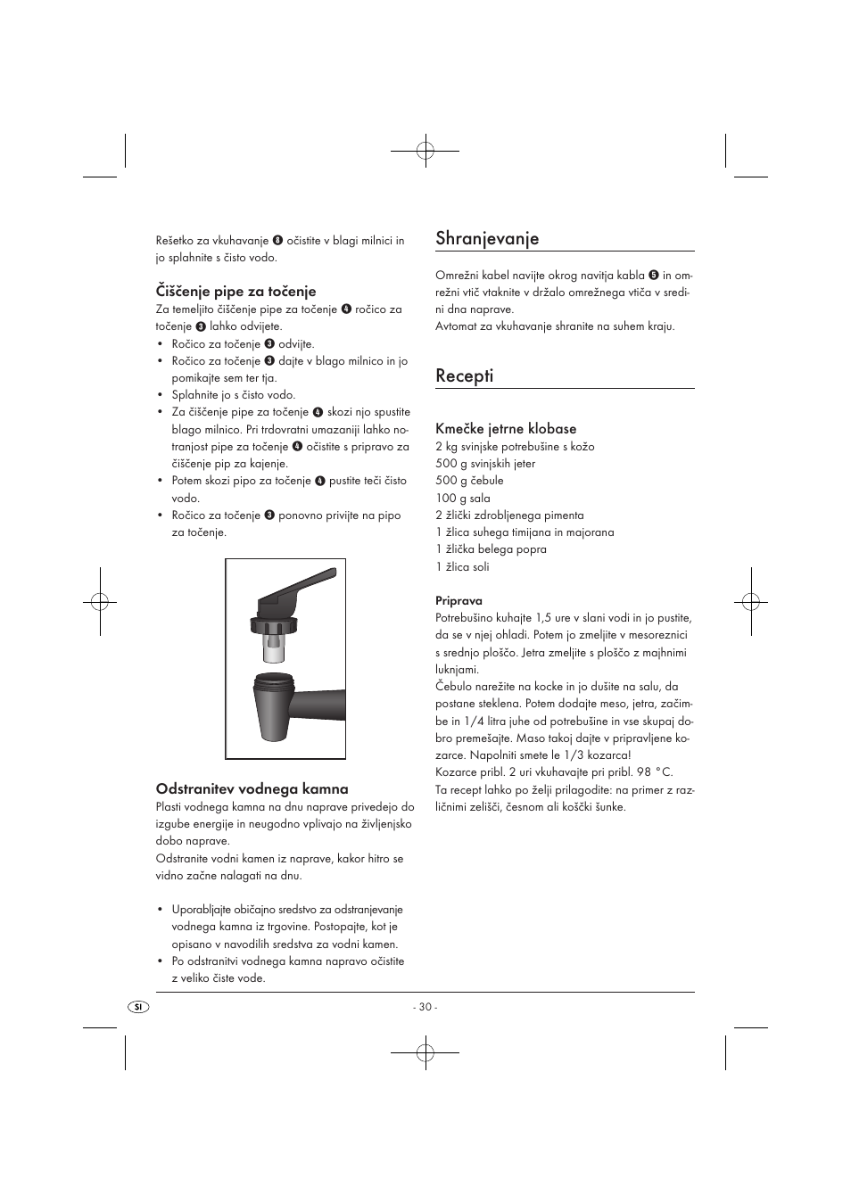 Shranjevanje, Recepti | Kompernass KH 1135 User Manual | Page 32 / 66