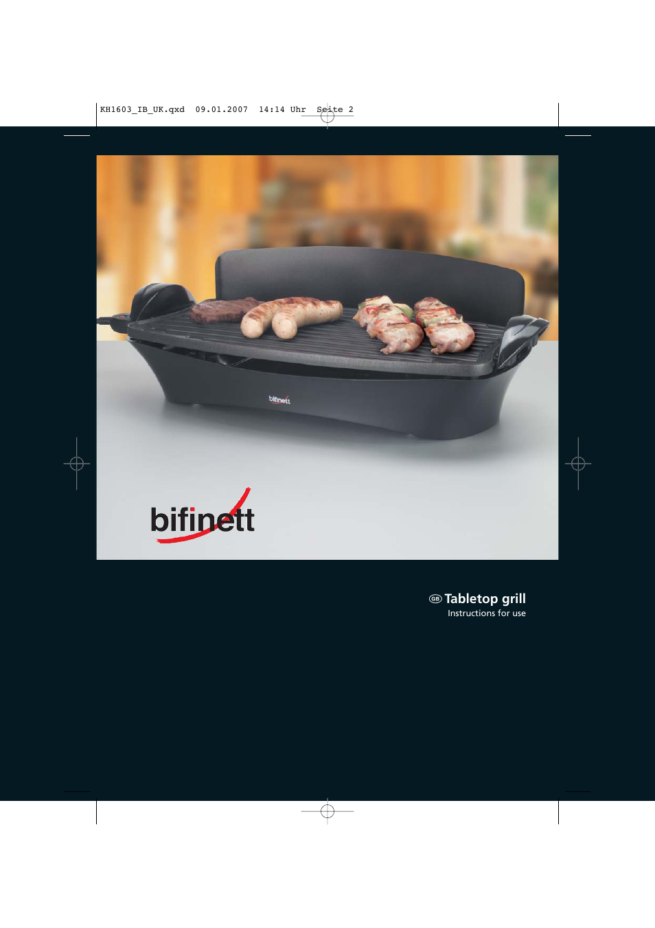 Tabletop grill | Kompernass KH 1603 User Manual | Page 2 / 9