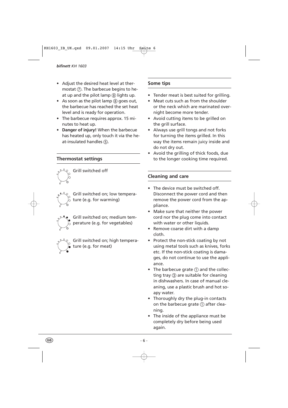 Kompernass KH 1603 User Manual | Page 8 / 9