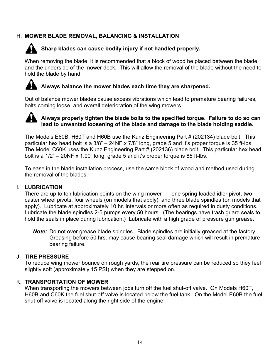 Kunz C60K User Manual | Page 15 / 28