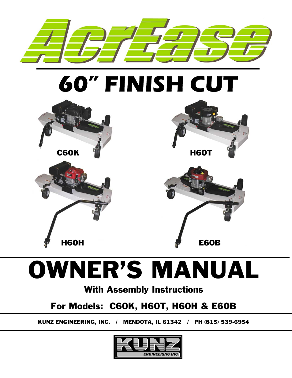 Kunz AcrEase C60K User Manual | 31 pages