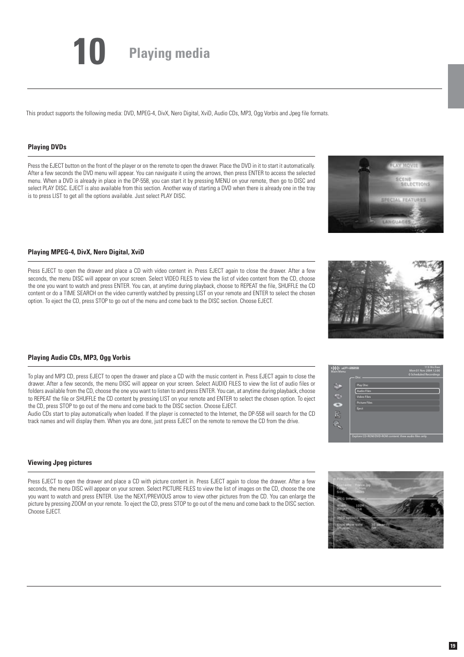 Playing media | KiSS Networked Entertainment DP-558 User Manual | Page 15 / 30