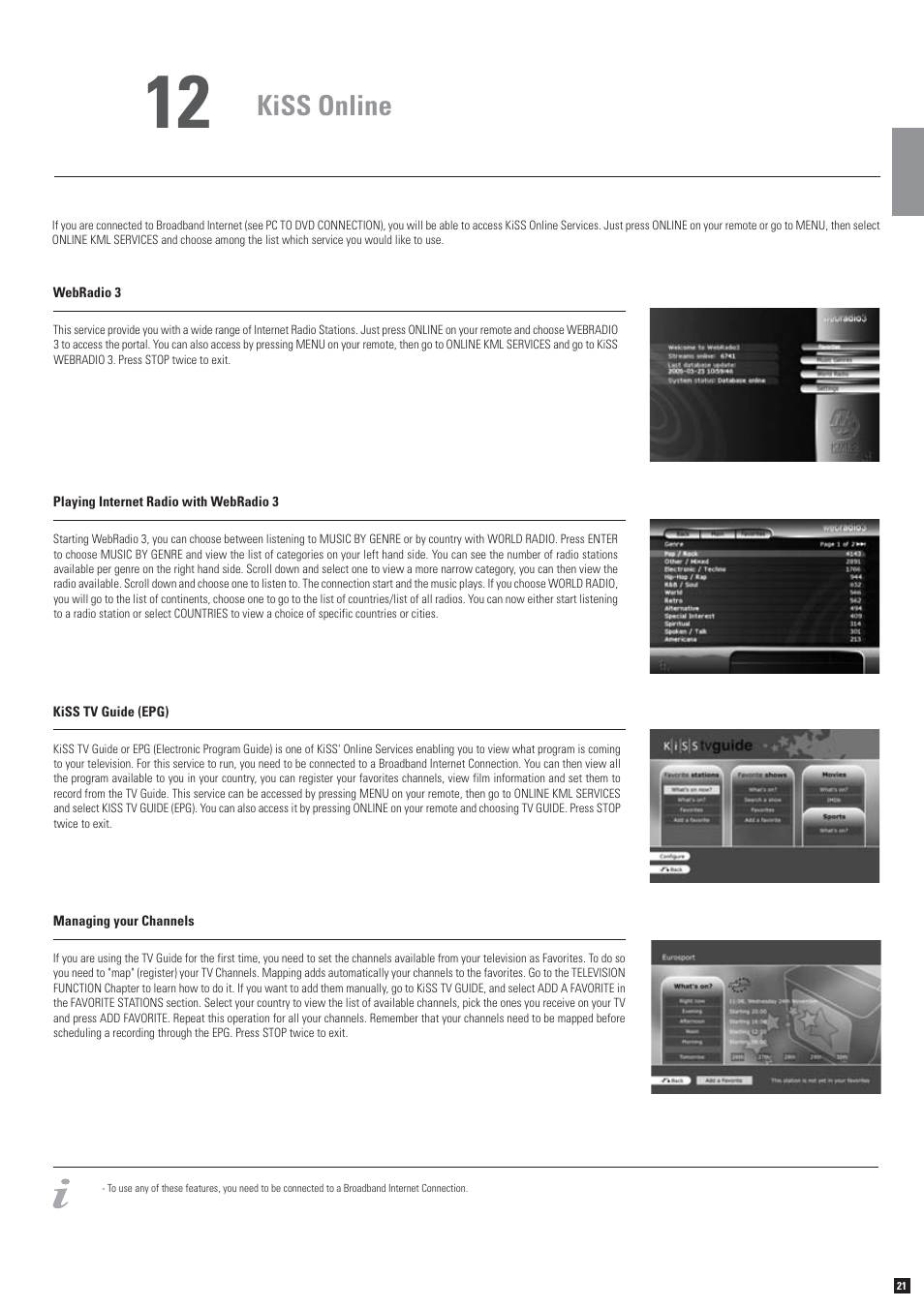 Kiss online | KiSS Networked Entertainment DP-558 User Manual | Page 17 / 30
