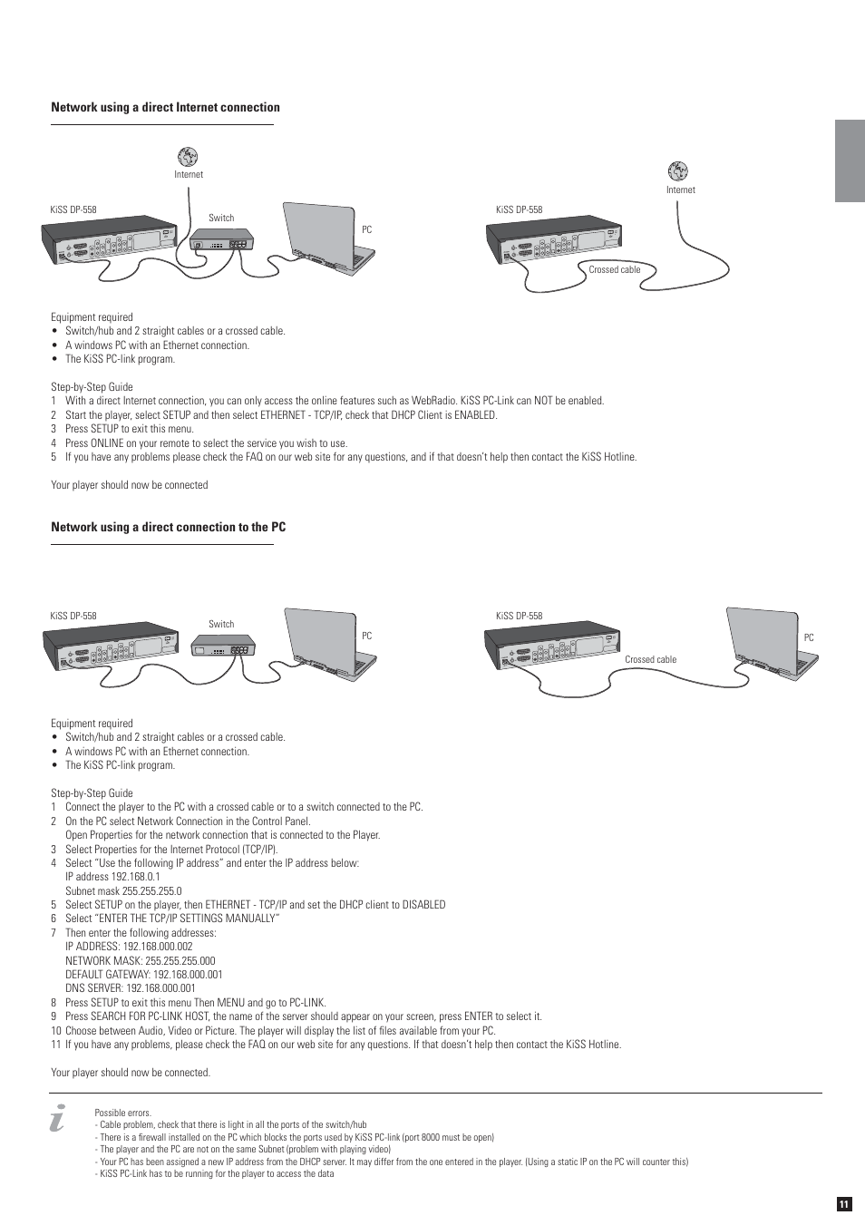 KiSS Networked Entertainment DP-558 User Manual | Page 7 / 30