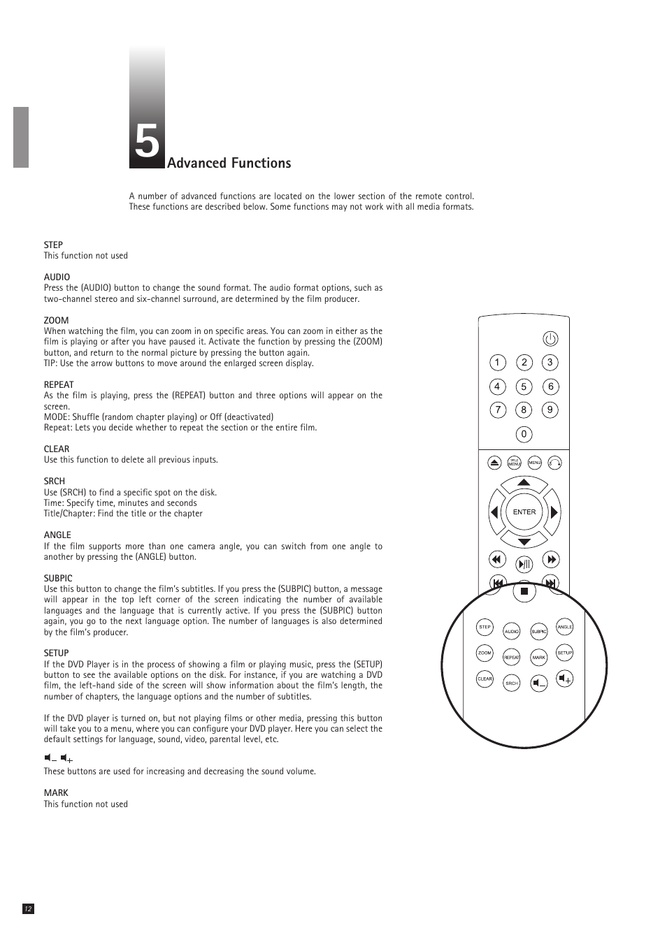 Advanced functions | KiSS Networked Entertainment DP-500 User Manual | Page 12 / 20
