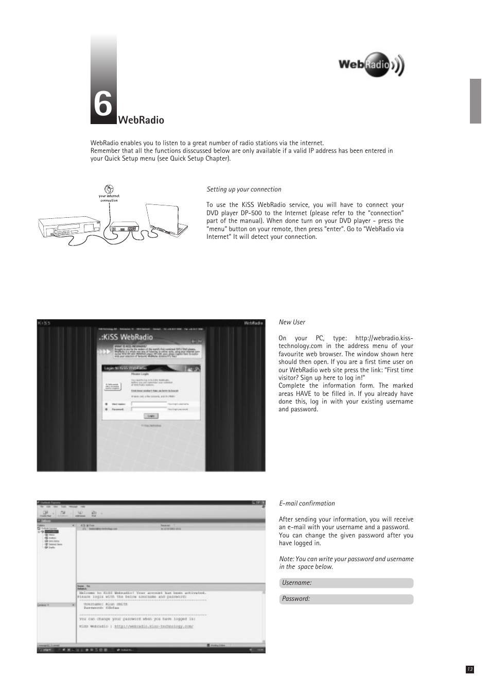 KiSS Networked Entertainment DP-500 User Manual | Page 13 / 20