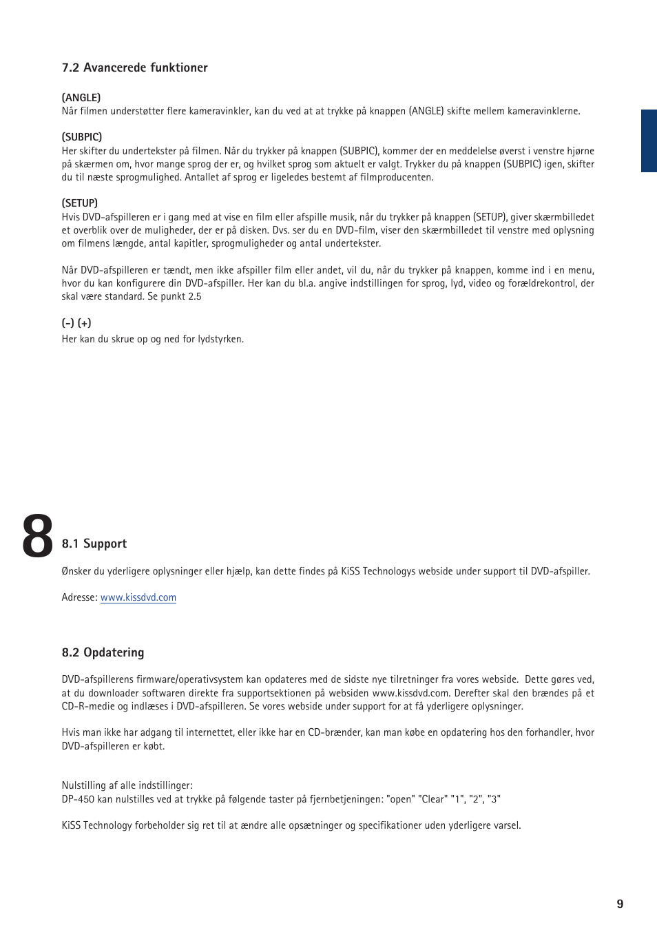 KiSS Networked Entertainment DP-450 User Manual | Page 10 / 51