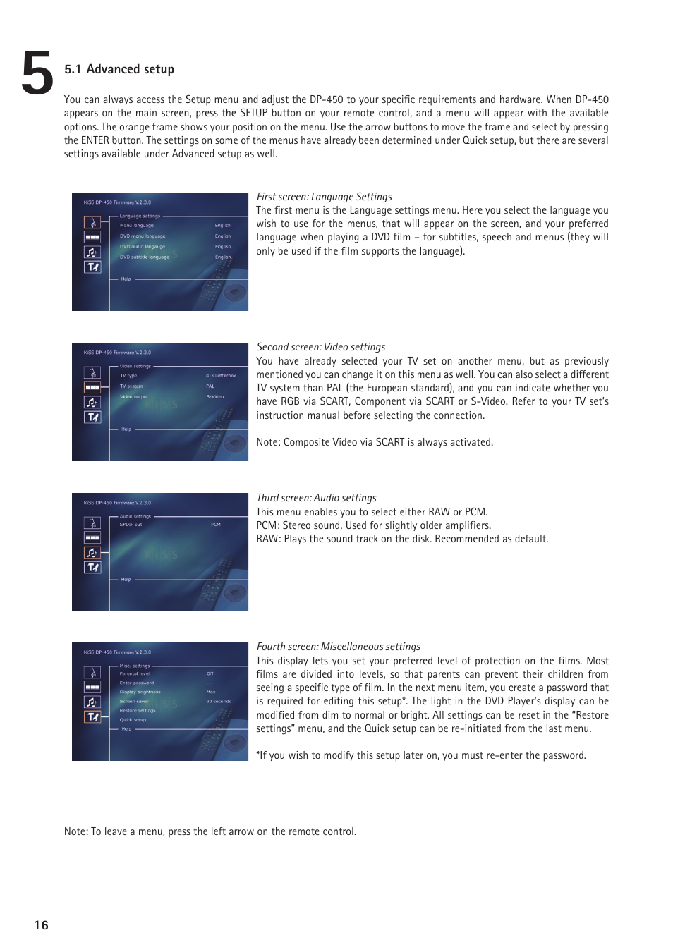 KiSS Networked Entertainment DP-450 User Manual | Page 17 / 51