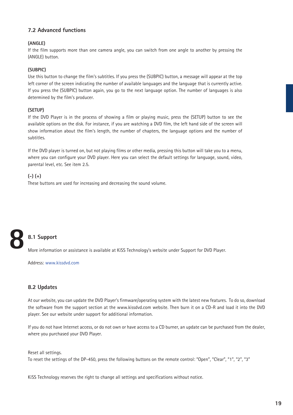 KiSS Networked Entertainment DP-450 User Manual | Page 20 / 51