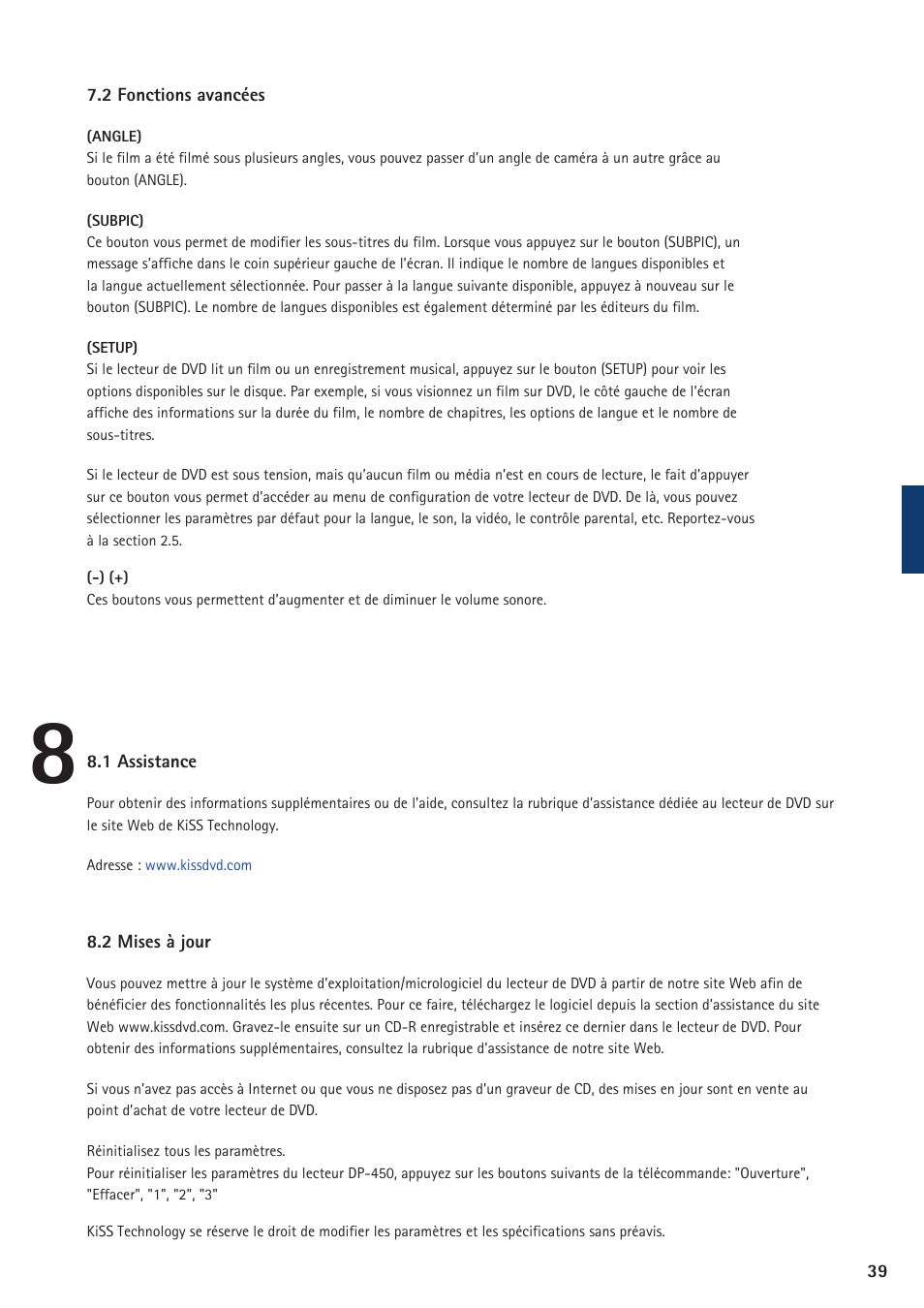 KiSS Networked Entertainment DP-450 User Manual | Page 40 / 51