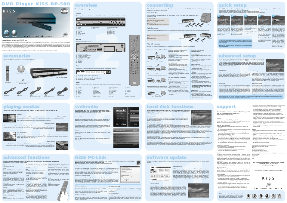 KiSS Networked Entertainment DP-508 User Manual | 1 page
