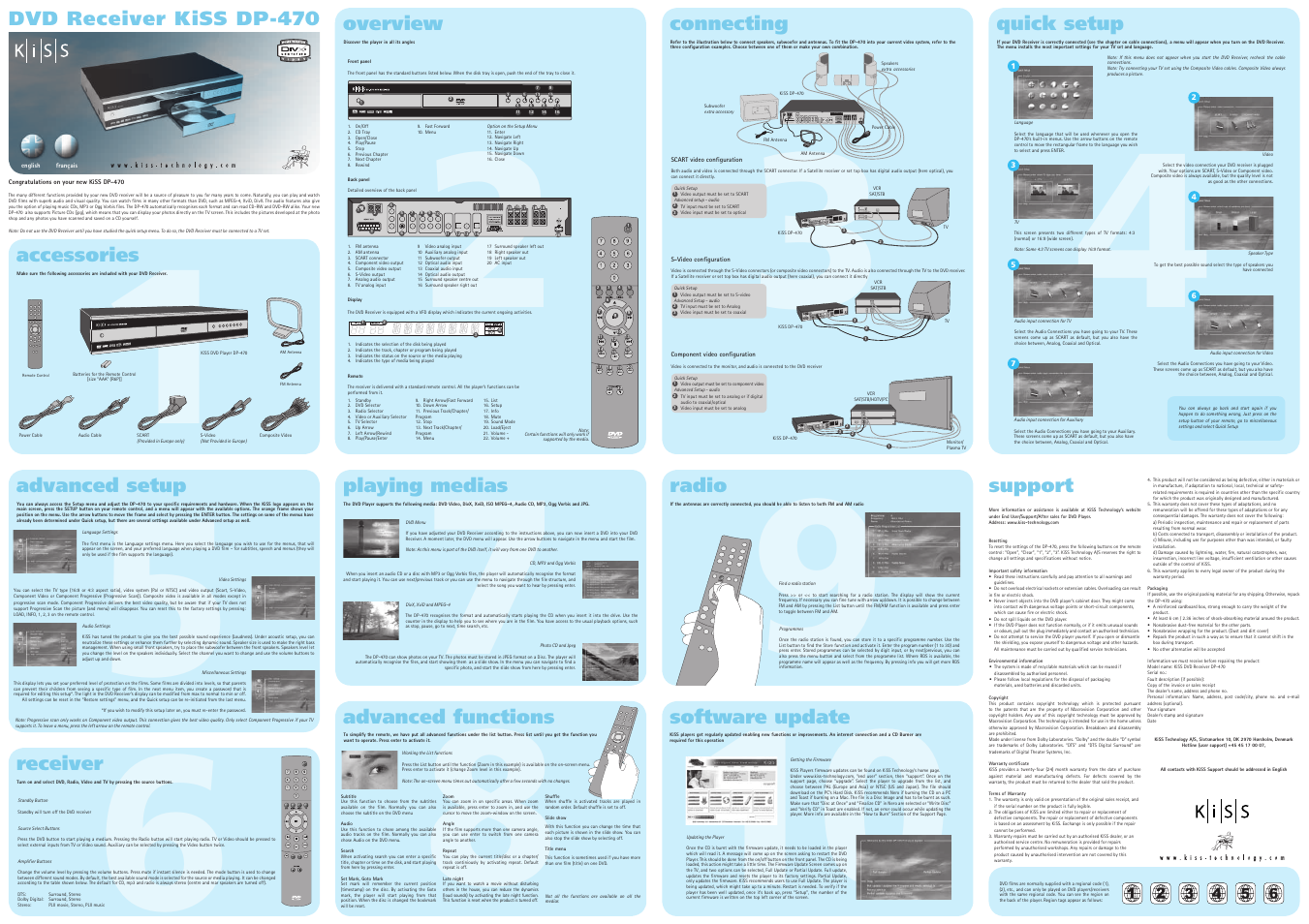 KiSS Networked Entertainment DP-470 User Manual | 1 page